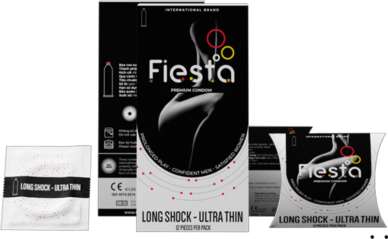 Bao cao su Fiesta® Long Shock-Ultra Thin kéo dài thời gian quan hệ tối đa
