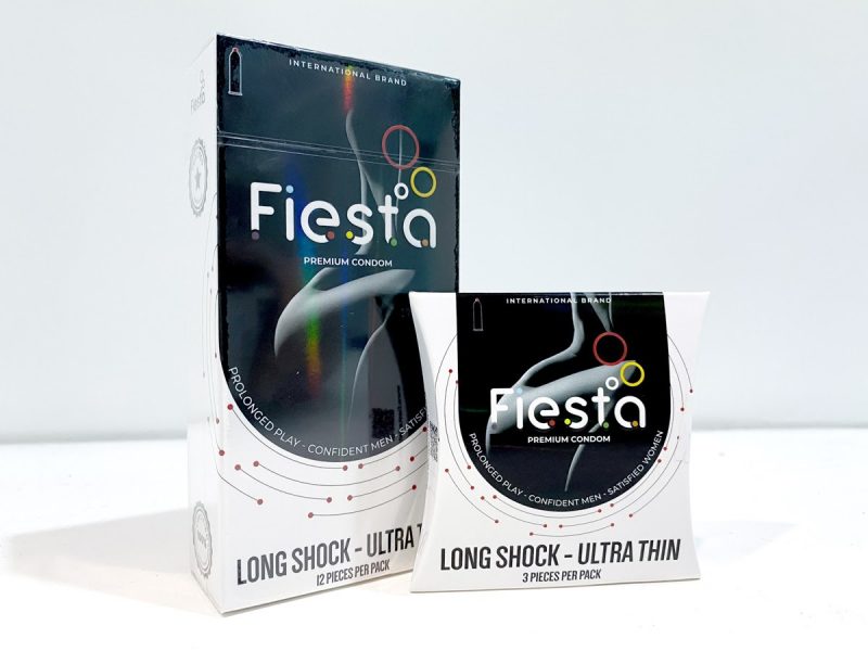 Bao cao su Fiesta® Long Shock - Ultra Thin hộp 12 chiếc và hộp 3 chiếc